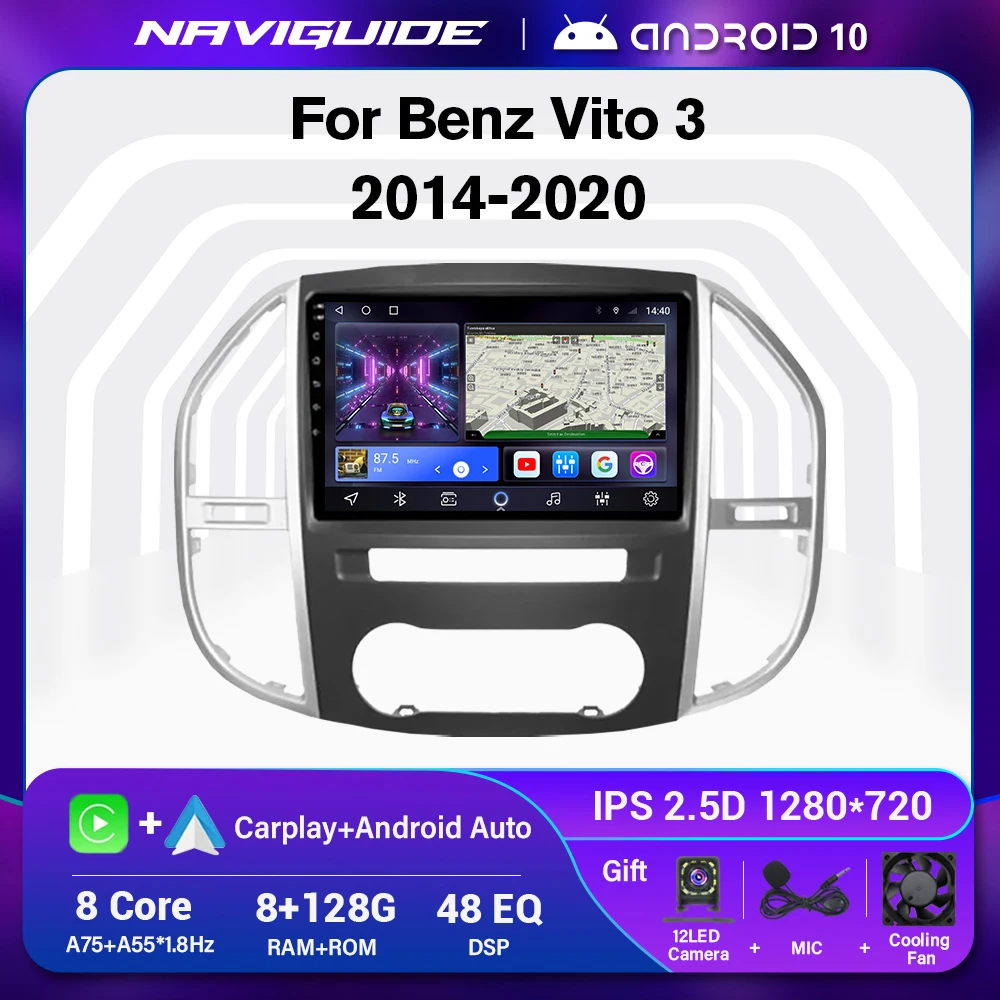 

Автомагнитола для Mercedes Benz W447 Vito 3 2014-2020, Android 10, 2DIN