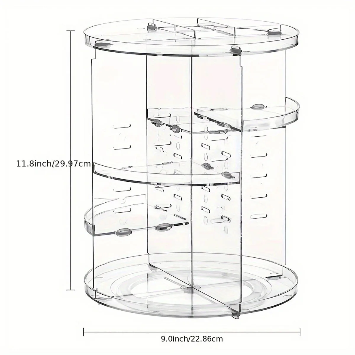 360° Rotating Makeup Organizer, Spinning Bathroom Organizer Countertop, organizer for cosmetics,Cosmetic Holder Shelf,(Clear) 3