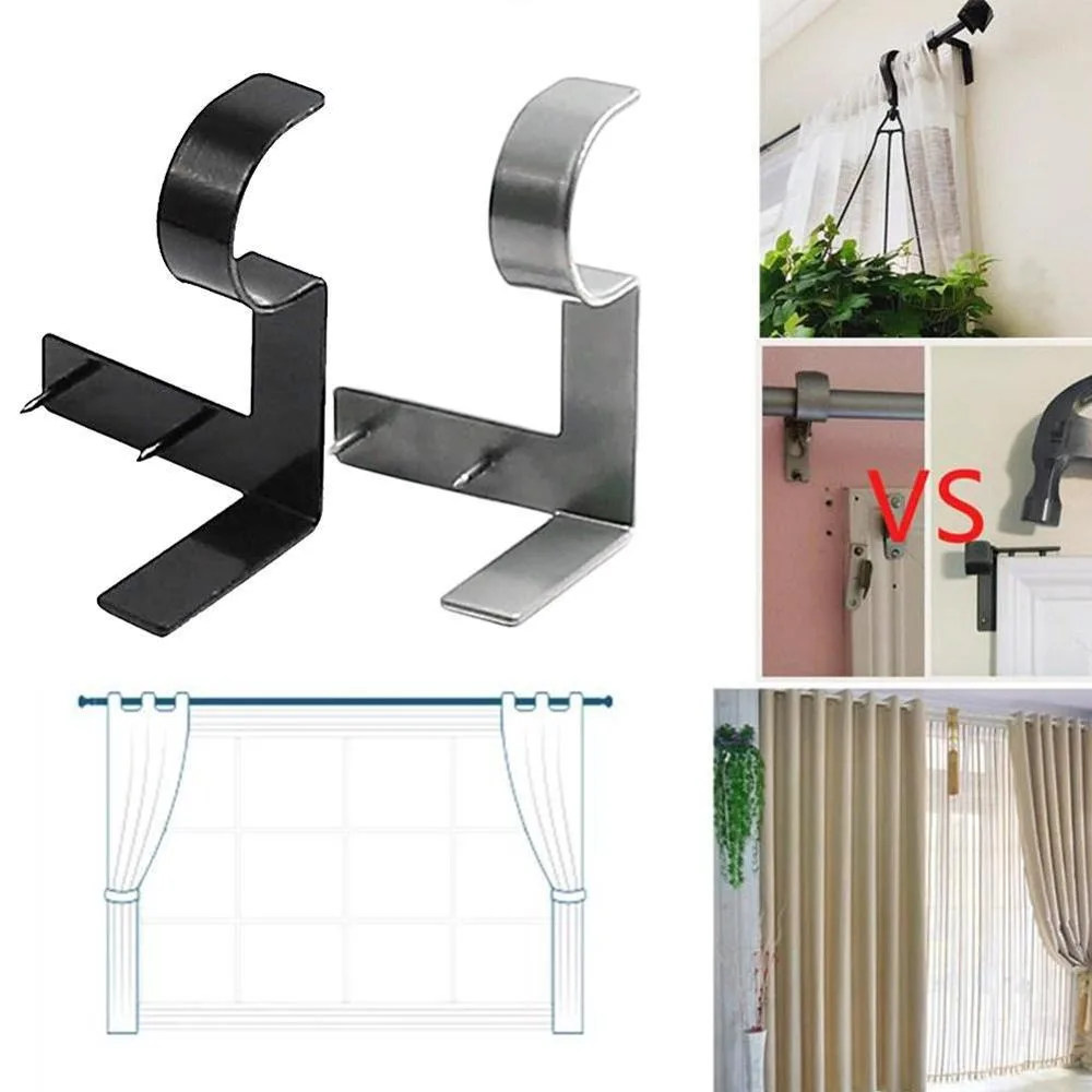Double Hang Hanger Holder Support Hanging Rack Hook Curtain Rod