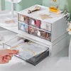 1PC White Plastic Stackable Desktop Drawer Organizer, Multi-Functional Storage Box for Office, Home, and Classroom 1