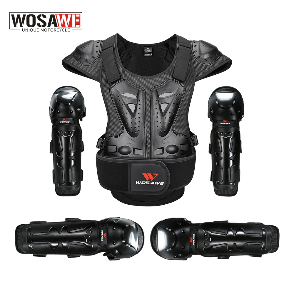 

WOSAWE Kneepad Set Motorcycle Knee Pads Protector Motocross Snowboard Skateboard Ski Roller Hockey Sports Protection Support MTB