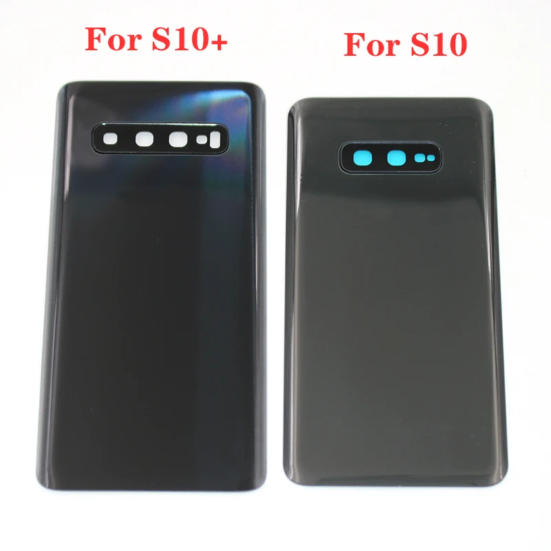 Samsung Galaxy S10 S10+ S10E Back Glass Replacement Battery Cover Rear Housing Door With Camera Lens phone back cover glass battery cover glass phone back cover