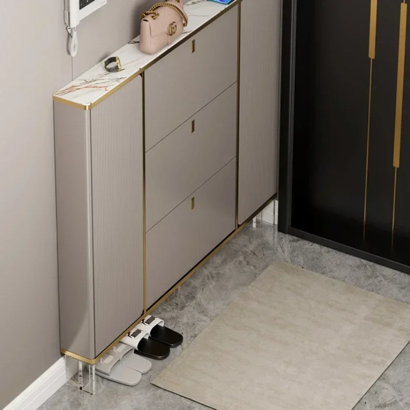 

Light luxury suspended ultra-thin shoe cabinet 15cm, household entrance, porch cabinet, integrated against the wall