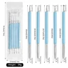 5 pcs/Set Soft Pottery Clay Nail Dotting Tools Silicone & Stainless Steel Two Head Sculpting Polymer Modelling Shaper Rhinestone 6