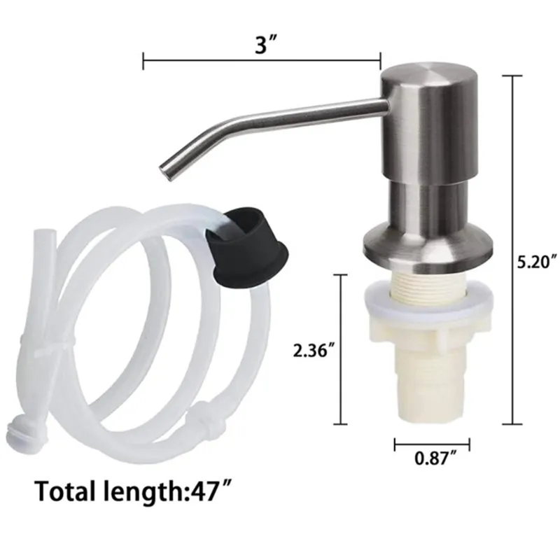Sink Liquid Soap Dispenser Extension Tube Kit Black/White Built-in Emulsion Pump Head Silicone Tube Bathroom Kitchen Cleaner 5