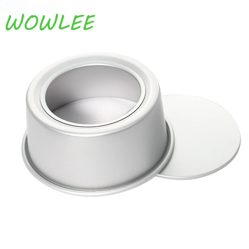 

5 Inch Anodizing Small Round Cake Pans Aluminum Alloy Cupcake Baking Mold with Removable Loose Bottom Cake Decorating Tools