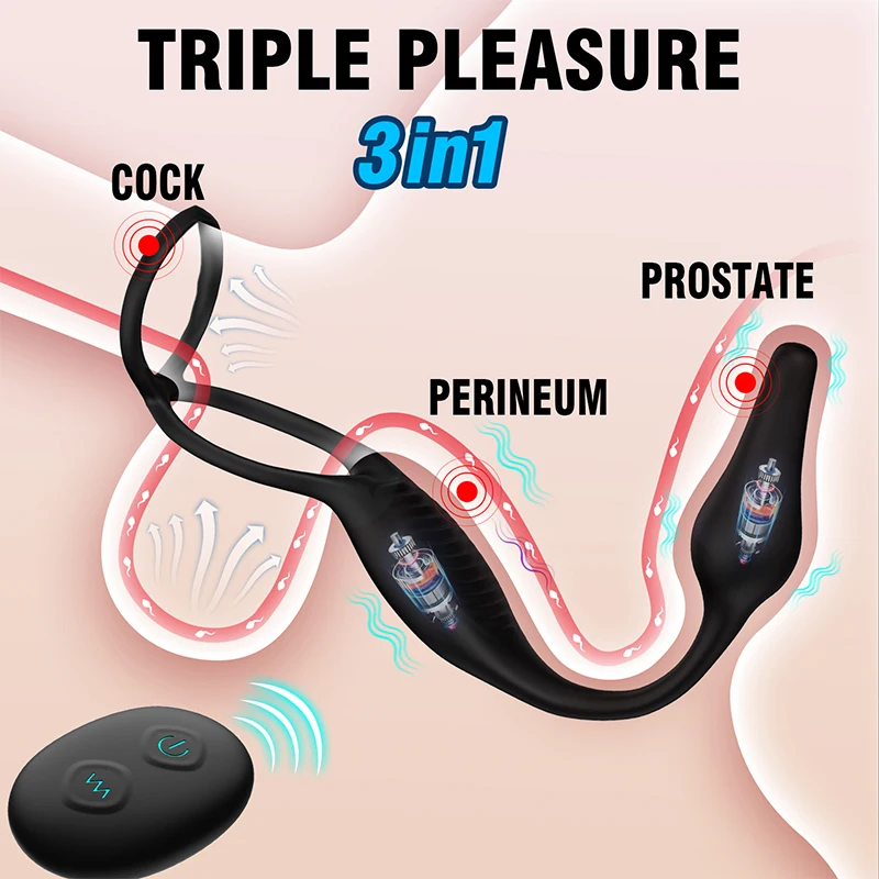 Fernbedienung Vibrierende Korking für Männer Prostata-Massagegerät Dick Anal Vibrator Penis Ring Perineum Stimualtor Sexspielzeug für Männer 1