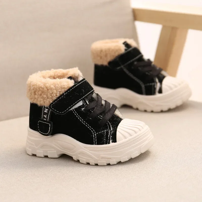 Children Boots Children Warm Boots Winter Boys Plus Thicken Velvet Cotton Girls Waterproof Short Baby Cotton