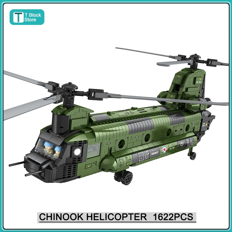 

Aircraft Series Chinook Helicopter Building Blocks Model Famous WWII Military Fighter MOC Brick Sets Boys Toys Gift For Children