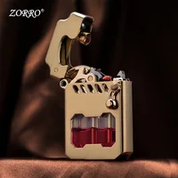 2025 New Zorro Kerosene Lighter Cyber Mecha Transparent Bin Rocker Cool Classic Torrens Tide Men Lighters Wholesale 1