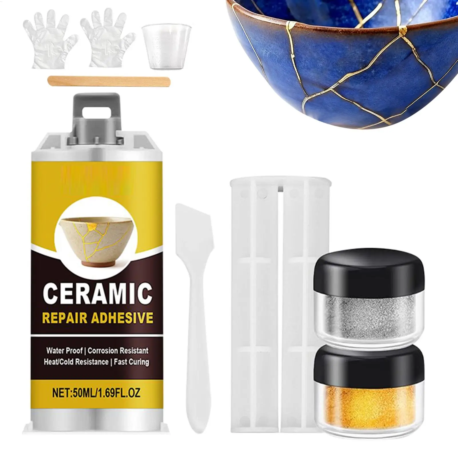 NEW Pottery Repair Kit Ceramic Glue Repair Kit For Pottery Adhesive Food Safe For Bathtub Vanity Plate Art Craft Figurines