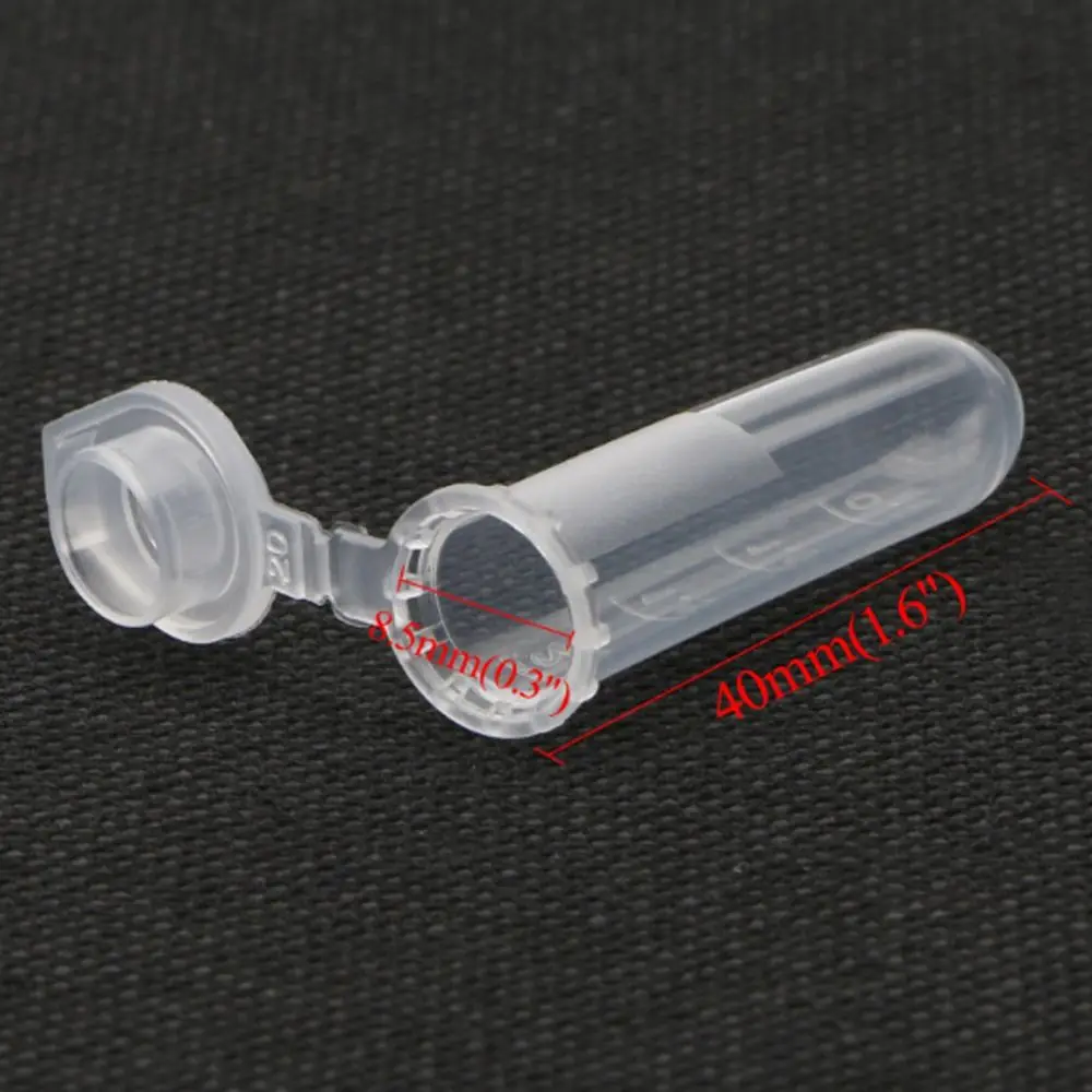 2ml Plastic Vial Tube Sample Storage Container Fragrance Beads Liquid Pack of 500