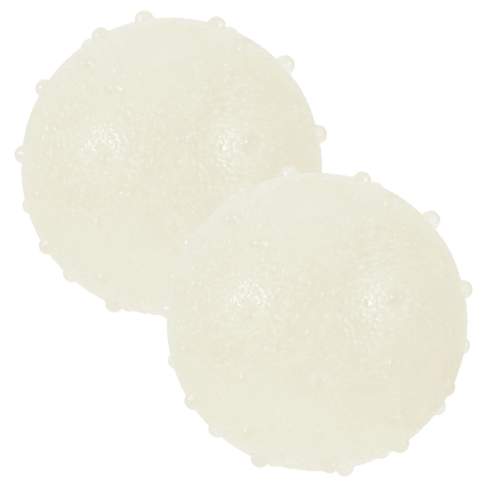 

2 Pcs Small Dog Toys Luminous Rubber Ball Balls For Dogs Puppy Outside Squeaky Glow The Dark White