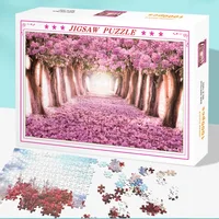75*50cm Adult Paper Jigsaw Puzzle 1000PCS Sakura Avenue Adult Stress Relief Children Educational Entertainment Christmas Gift 2