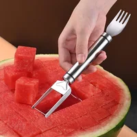 Stainless Steel Watermelon Cutting Tool Functional Watermelon Fork Slicer Slicing Tool for Melons Fruit Fork Kitchen Gadgets 1