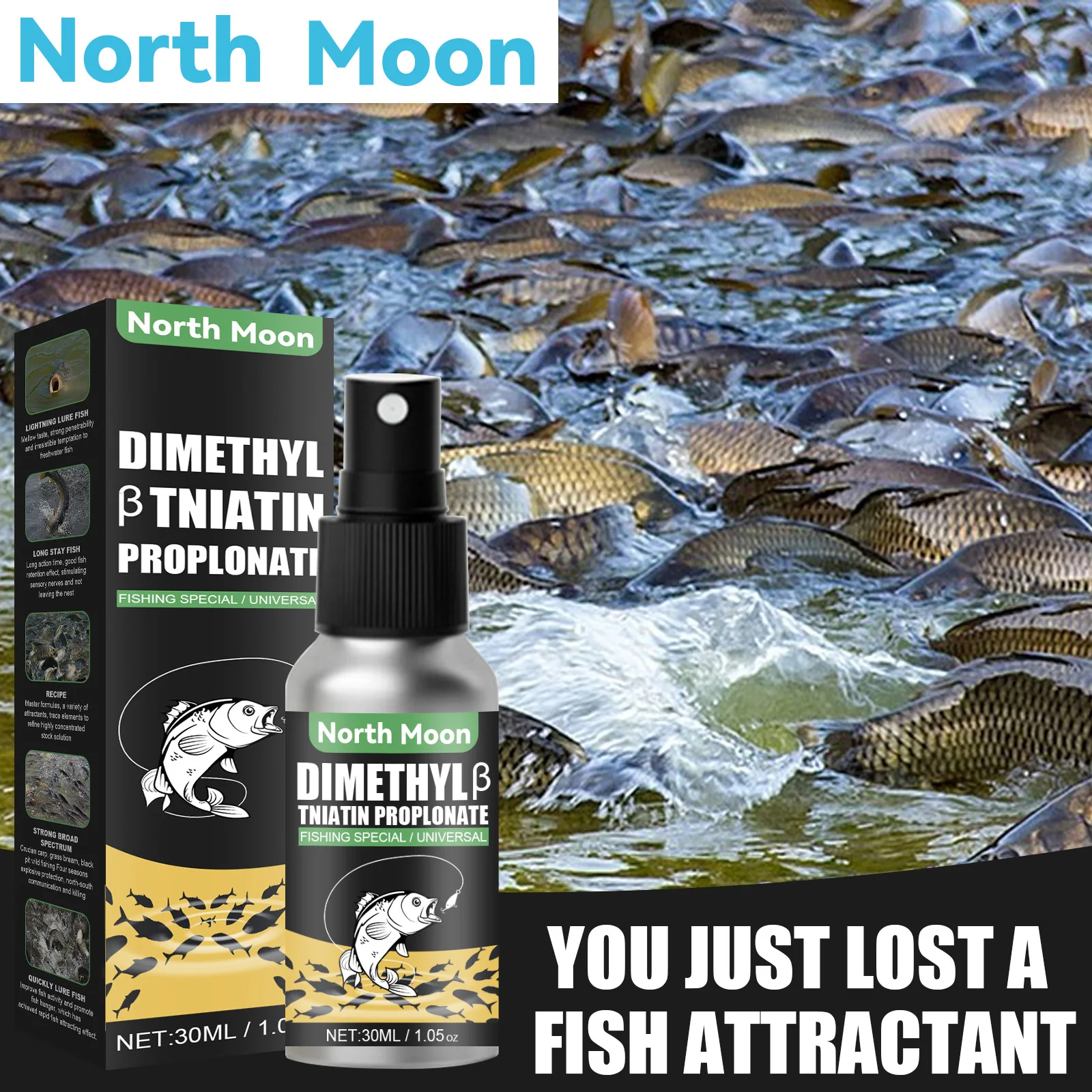 NorthMoon30MLFishPortableFishAttractantSprayHighPowerFishing