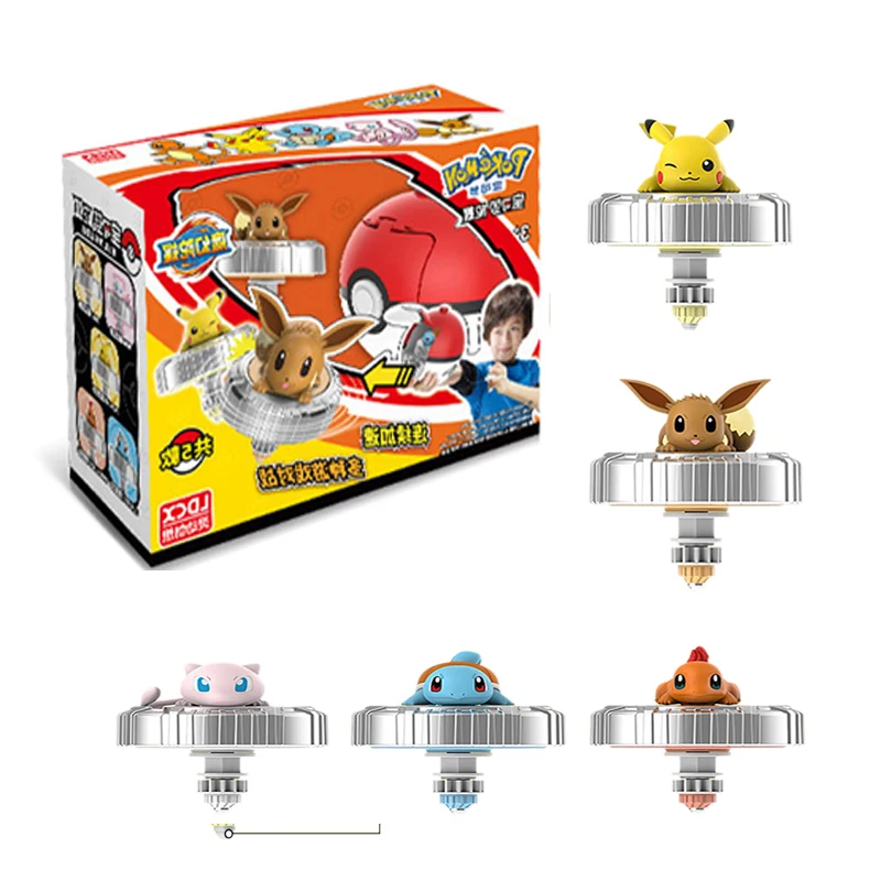 Pokemon Pikachu Spinning Top Cartoon Anime FFigure 5 Different Toys Pokemon Pull Line Spinning Battle Gyro Children's Holiday To