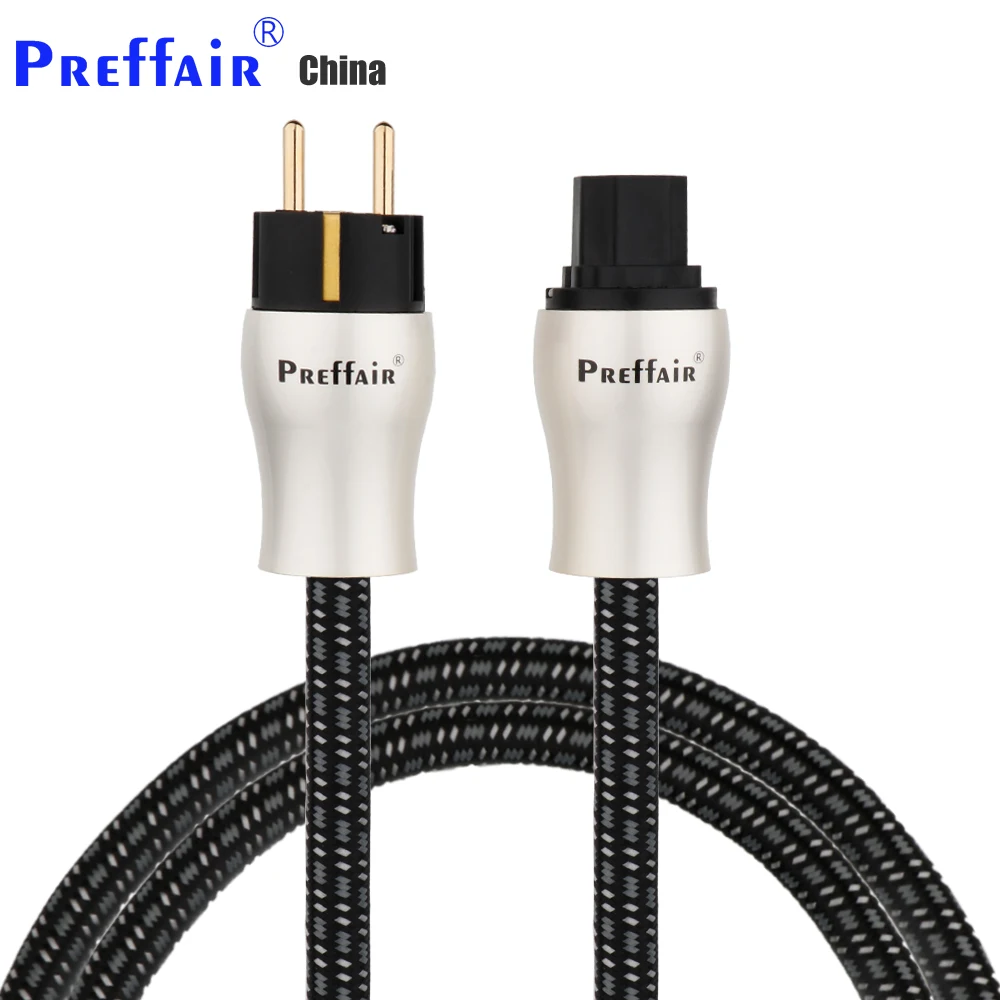 

Preffair High Purity OFC Copper Schuko Mains Power Cord Cable HIFI EU Plug AC Extension Cable Audiophile For CD Tube Amplifier