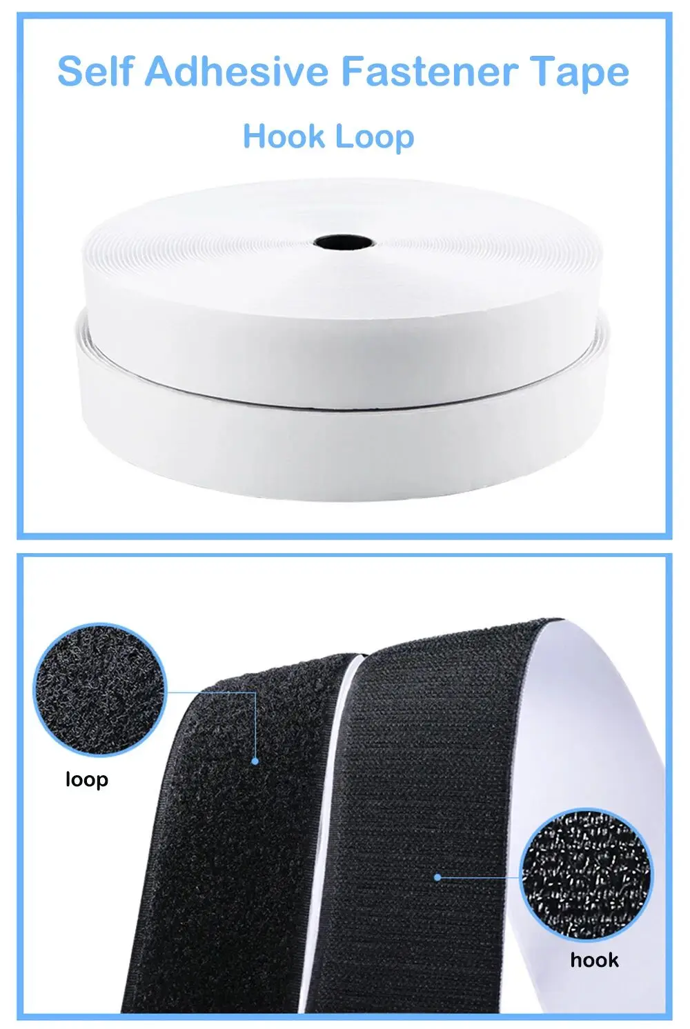 Double Sided Adhesive Tape Magic Sticker Tape Scratch Tapes Self Adhesive Powerful Hook and Loop Fastener