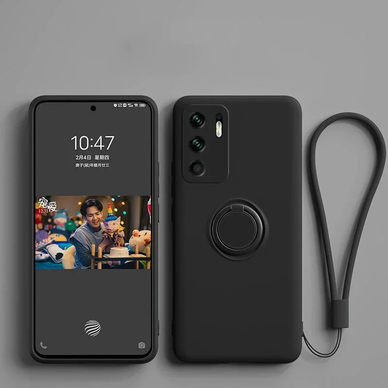 Enhanced Liquid Silicone Ring Holder Phone Case - Sleek and Durable Protection
