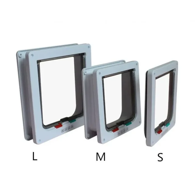4 Way Lockable Dog & Cat Door,Pet Gate Allows Free Access in Both Directions,Flap Pet Gate Door,Cat door, Pet Safety Supplies