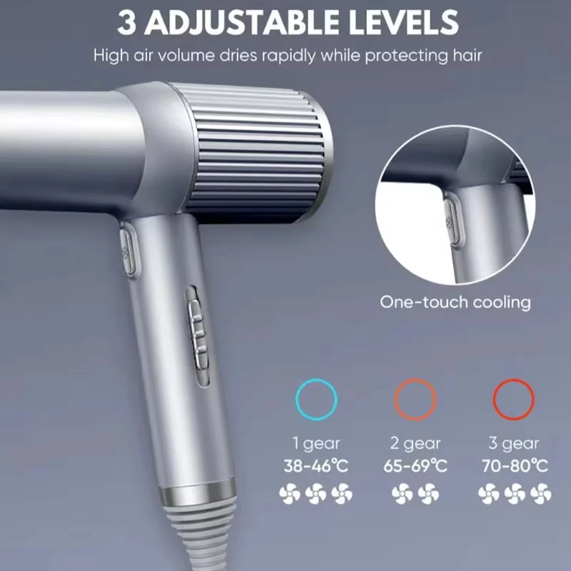 Intelligent Electric Hair Blow Dryer Low Noise Three Key Hair Care And Styling Appliances Household Hair Dryer