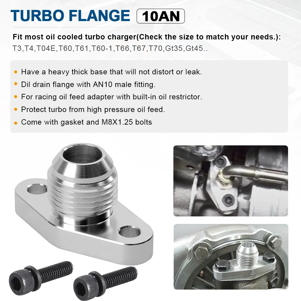 Universal Turbo Oil Line Kit Feed Return Drain Flange T3 T4 T04E Oil Pan Plug | Philippines Universal Turbo Oil Line Kit Feed Return Drain Flange T3 T4 T04E Oil Pan Plug | Philippines