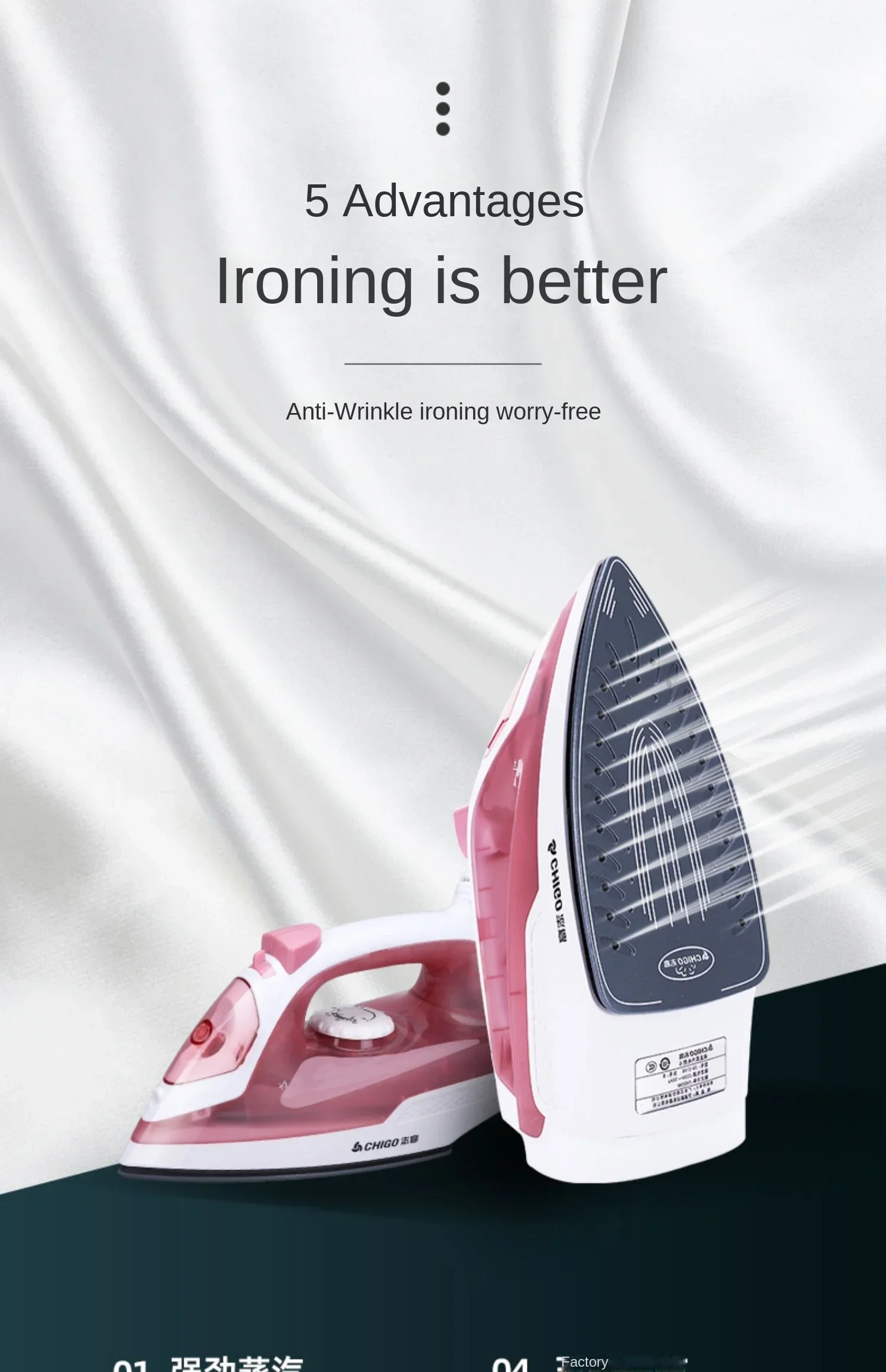 220V Zhigao Electric Iron Household Steam Hanging Ironing Machine for Ironing Clothes Dry and Wet Dual purpose Ironing Tool 3