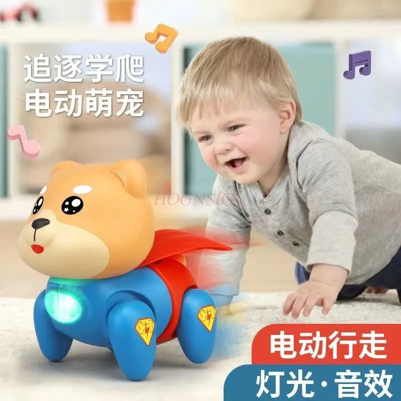 

Children's electric pig with rope toy can run and walk, and it emits light with a fiber rope to walk the pig