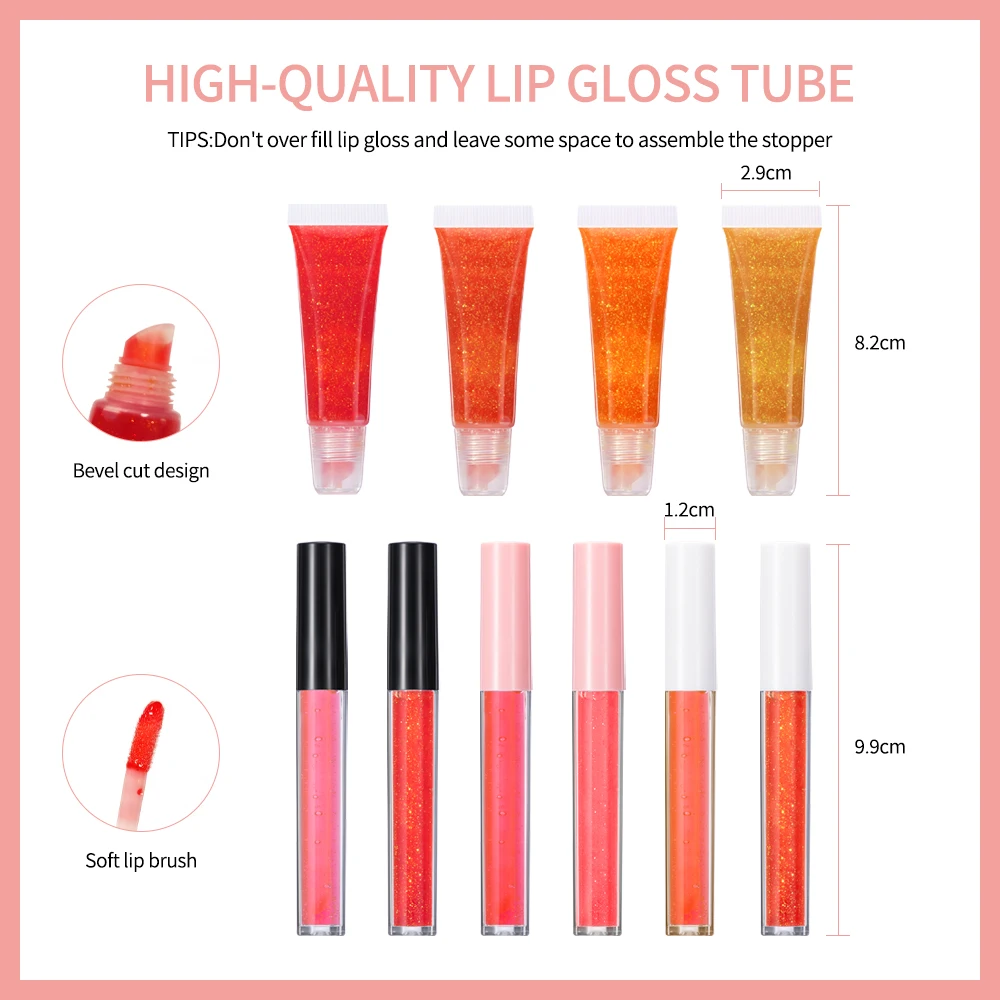 New Lip Gloss Making Kit Moisturizing Lip Gloss Base Diy Raw Material Tool Kit Shiny Glitter Lip Tints Glaze Handmade Cosmetic 6