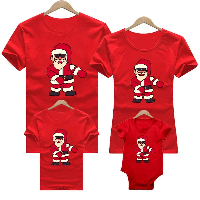 thumbnail image 1 of Ropa a juego familiar de moda navideña de Año Nuevo de algodón rojo de invierno 2023, camiseta de aspecto familiar para mamá, camisetas navideñas para madres y niños, 1 of 5