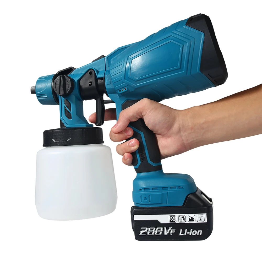 1000ML Elektrische Spritzpistole HVLP Farbsprühgerät Auto-Stahlbeschichtung Airbrush Kabelloses Farbsprühgerät für Makita 18V Akku – Detail 12