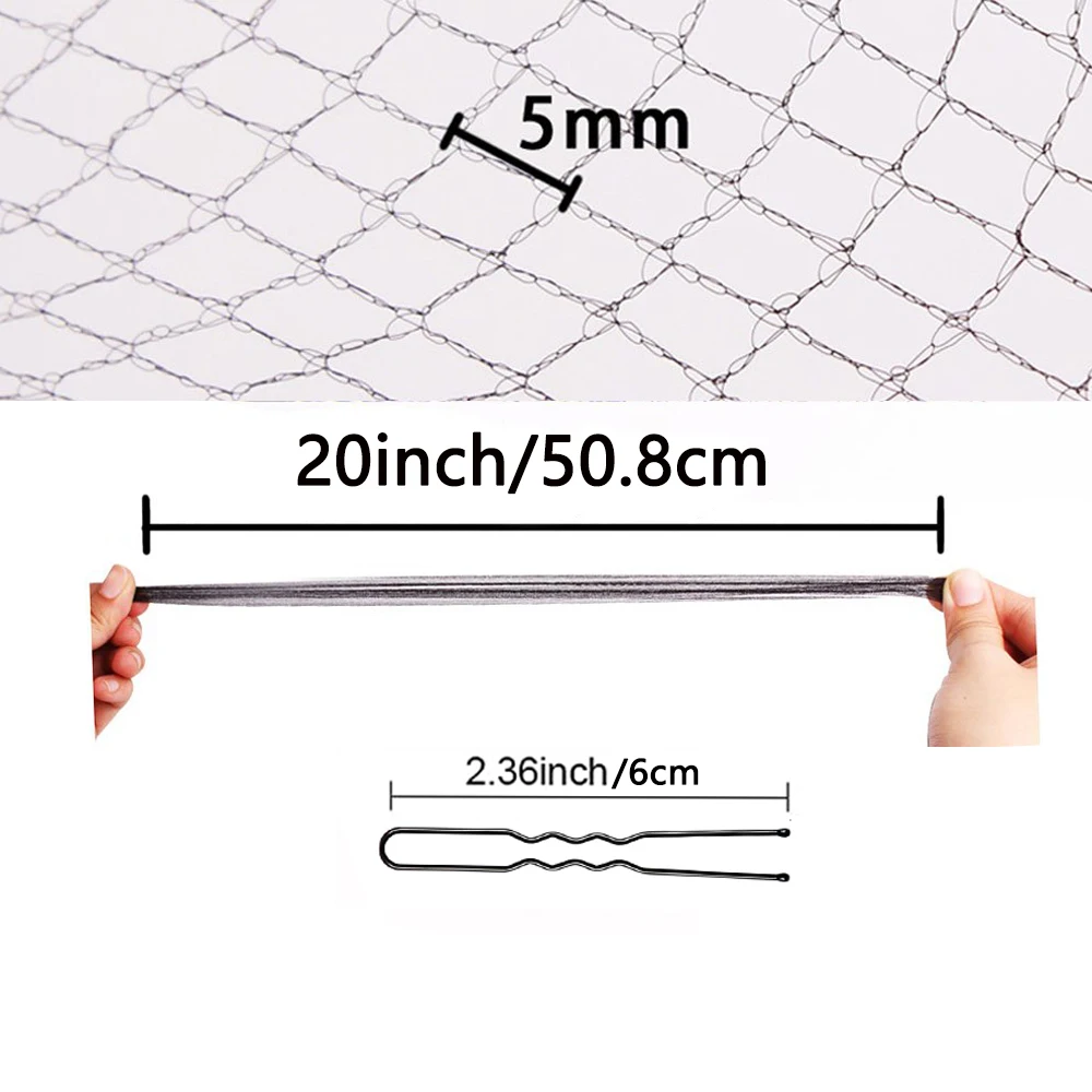 5mm Individual Package Invisible Hair Nets 20 Pcs and 30 Pcs U Shaped Hair Pins Set for Women Girls Ballet Bun Maker Dance