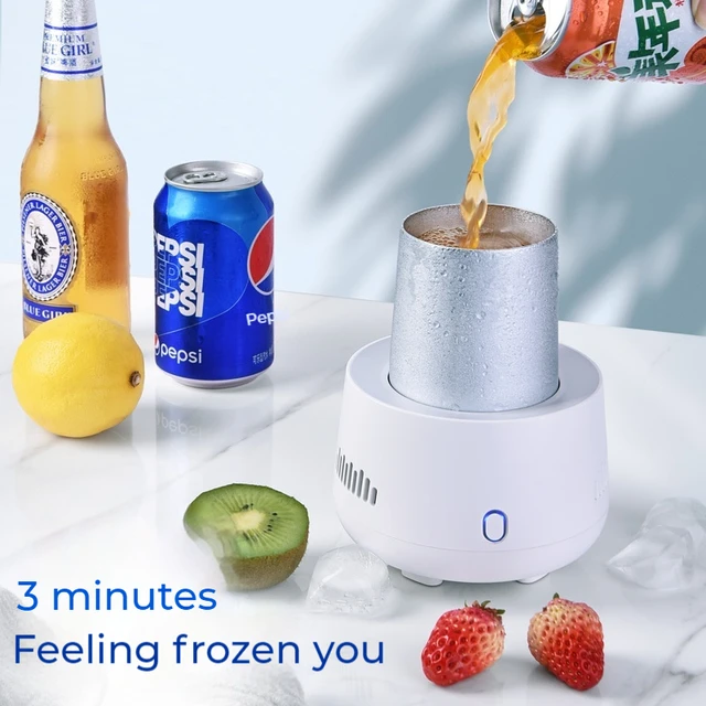 Car Portable USB Mini Refrigerator Beverage Fast Cooler Cup Home Refrigeration Cup Bottle Can Water Soda Drinks Cooling Mug DC 4