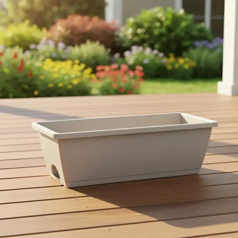Compact Self-Watering Planter for Indoor Herbs and Vegetables with Drainage Base