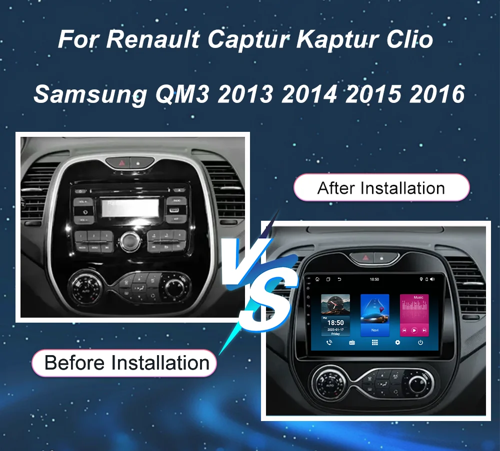 Android para Renault Captur Kaptur Clio Samsung QM3 2013 2014 2015 2016 estéreo Carplay sistema de navegación GPS 2 Din DSP unidad principal 4