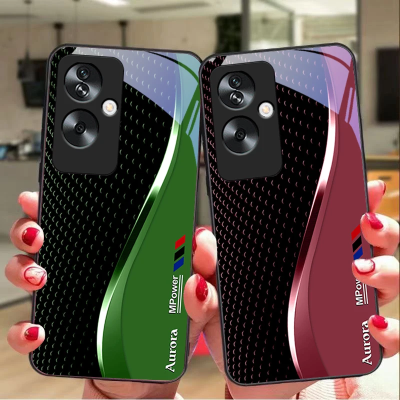 Sleek Black Phone Case with Tempered Glass Protection