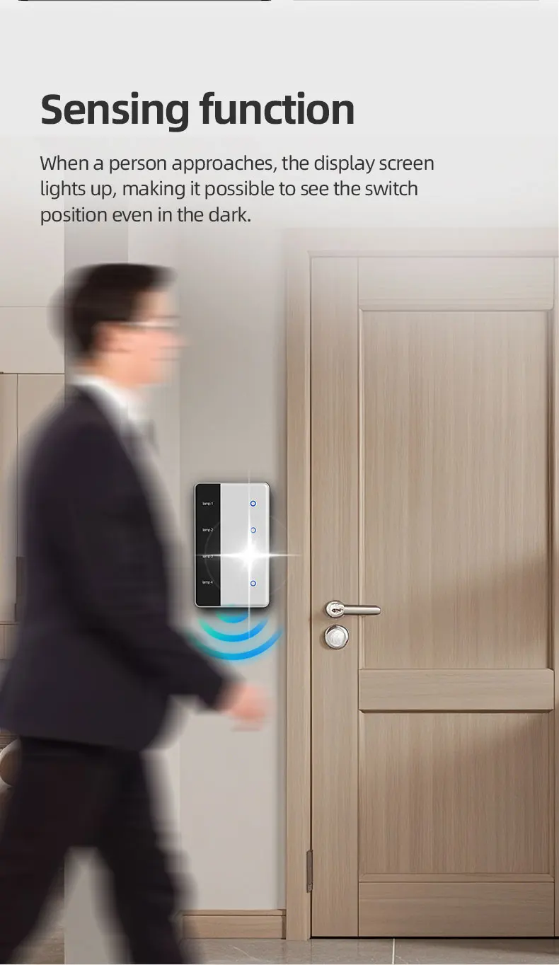 Zigbee DIY Name Switch with Display Screen Touch Panel US Light Switch Works wit