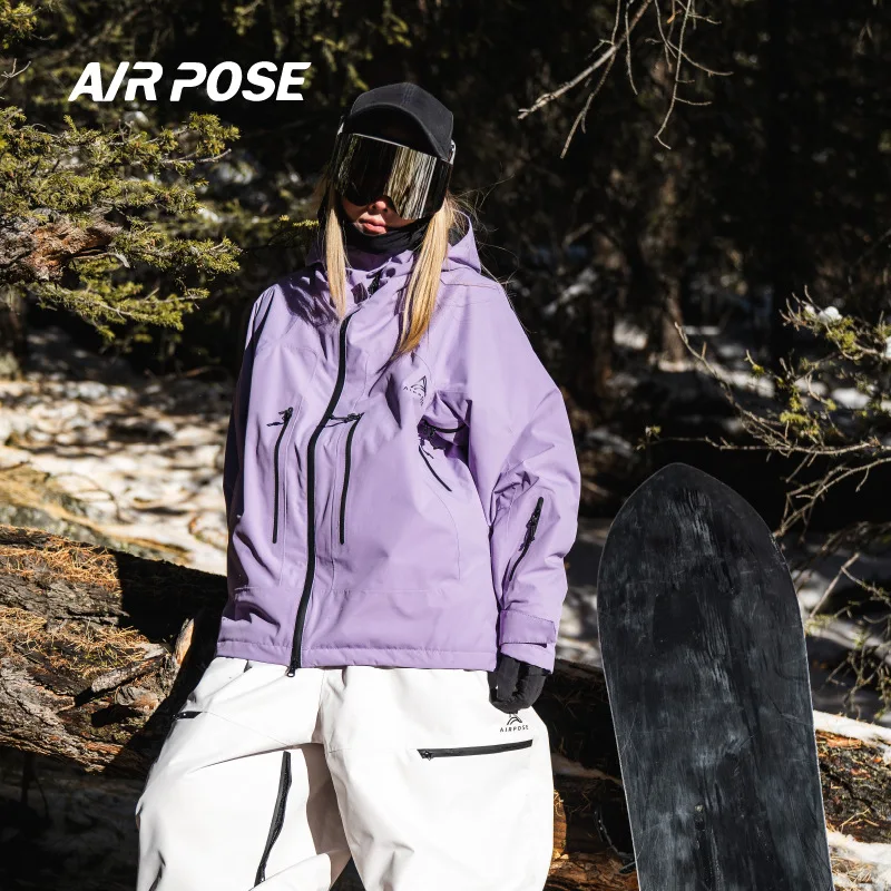AIRPOSE Waterproof Ski Jacket for Men and Women Outdoor Skiing Snowboarding Jacket Adults Winter coat Snow Clothes