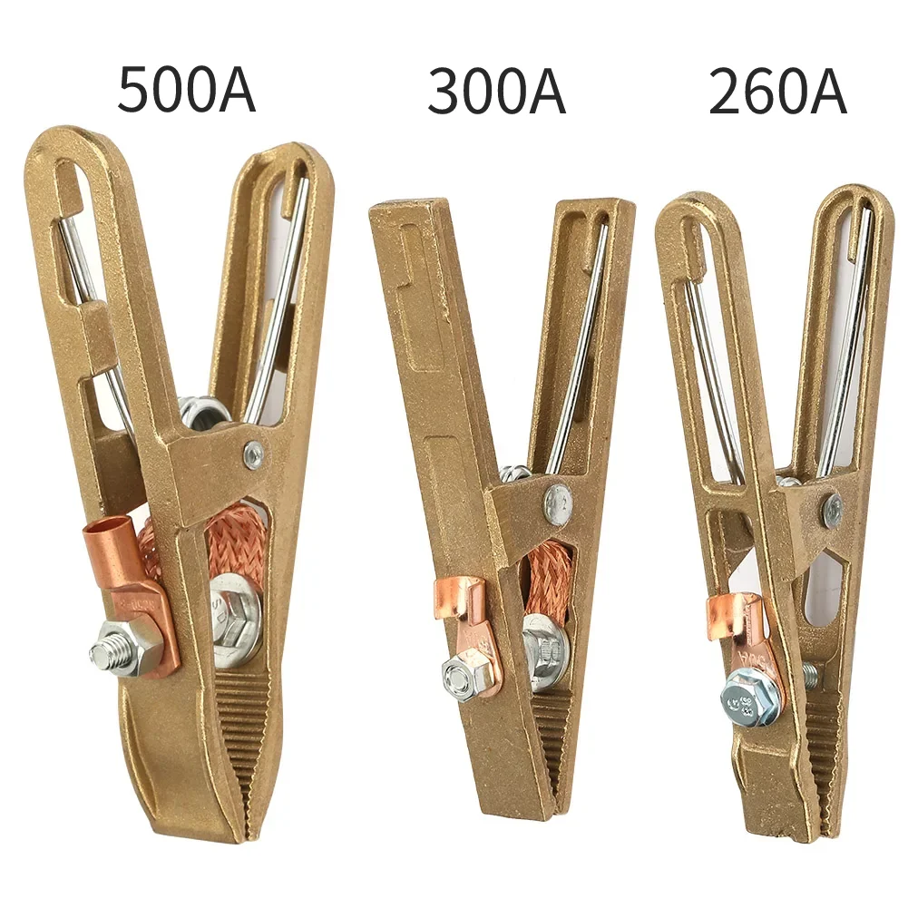 1Pc 260/300/500A Brass Material A Shape Ground Welding Earth Clamp for Welding Machine Ground Clip welding ground clip,welding machine connector
