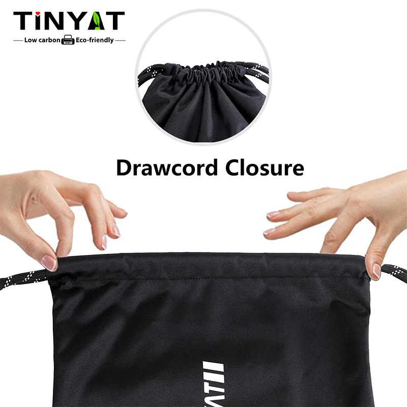 TINYAT Large Capacity Waterproof Drawstring Backpack for Men and Women, Lightweight Polyester Travel and Fitness Sports Bag 5