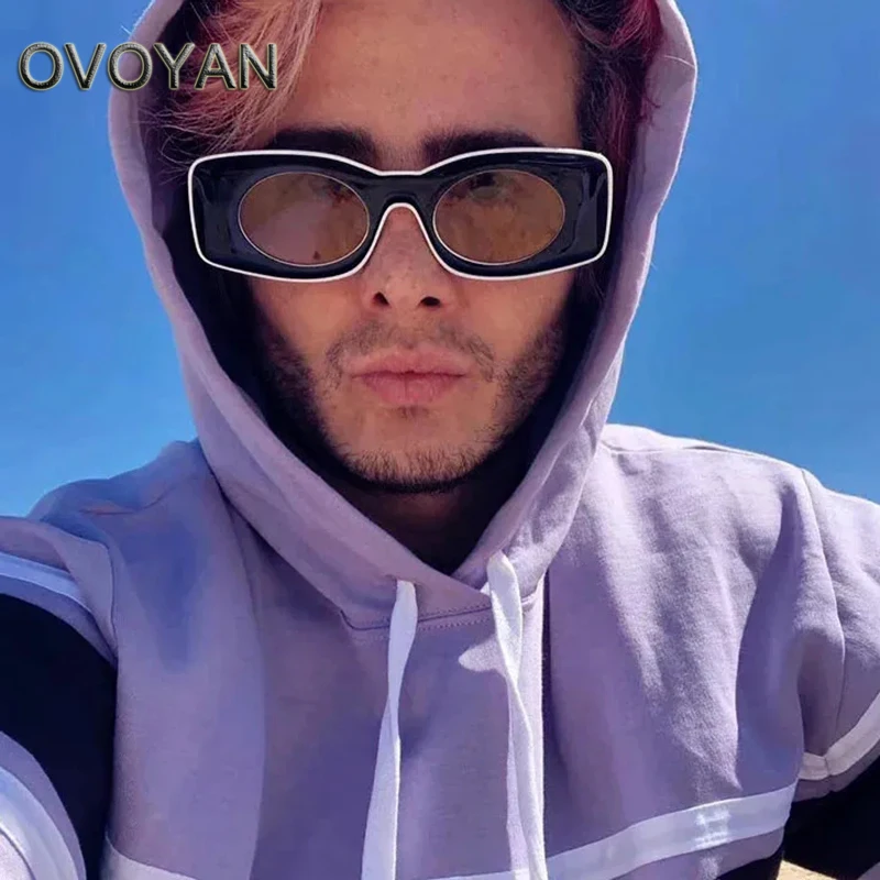

OVOYAN Квадратные Солнцезащитные очки в стиле панк мужские винтажные оверсайз мужские/женские 2024 Простые индивидуальные очки мужские солнцезащитные очки
