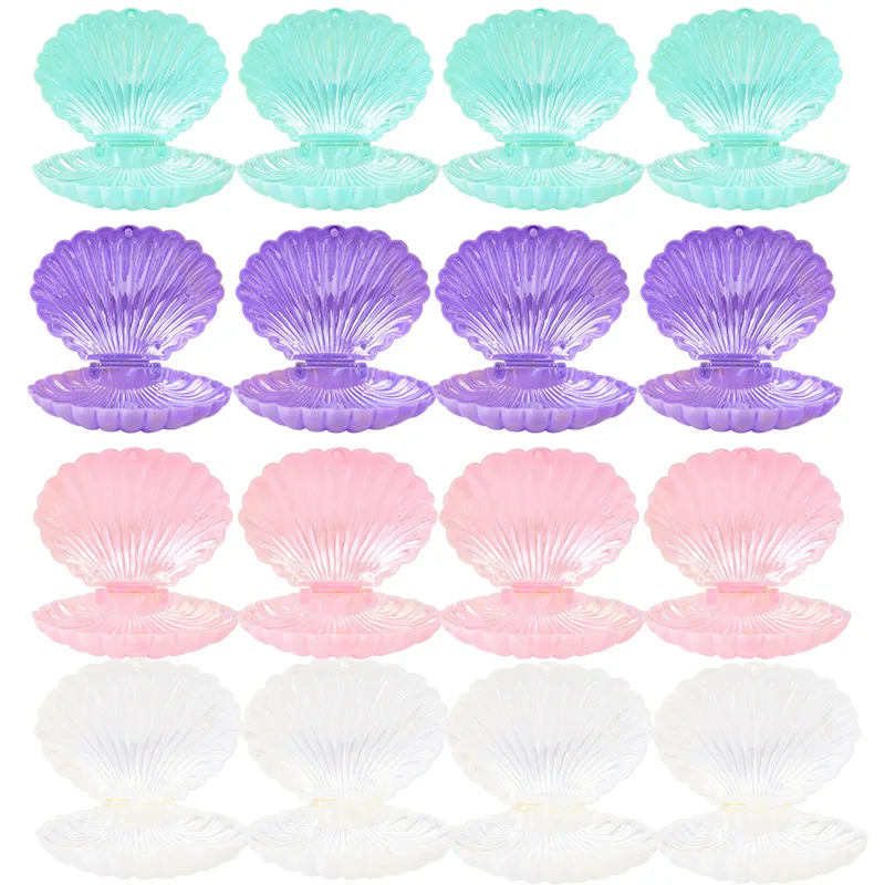 5/10pcs Colorful Shell Candy Boxes Mermaid Birthday Party Biscuit Gift Packaging Jewelry Storage Box Baby Shower Wedding Decor 2