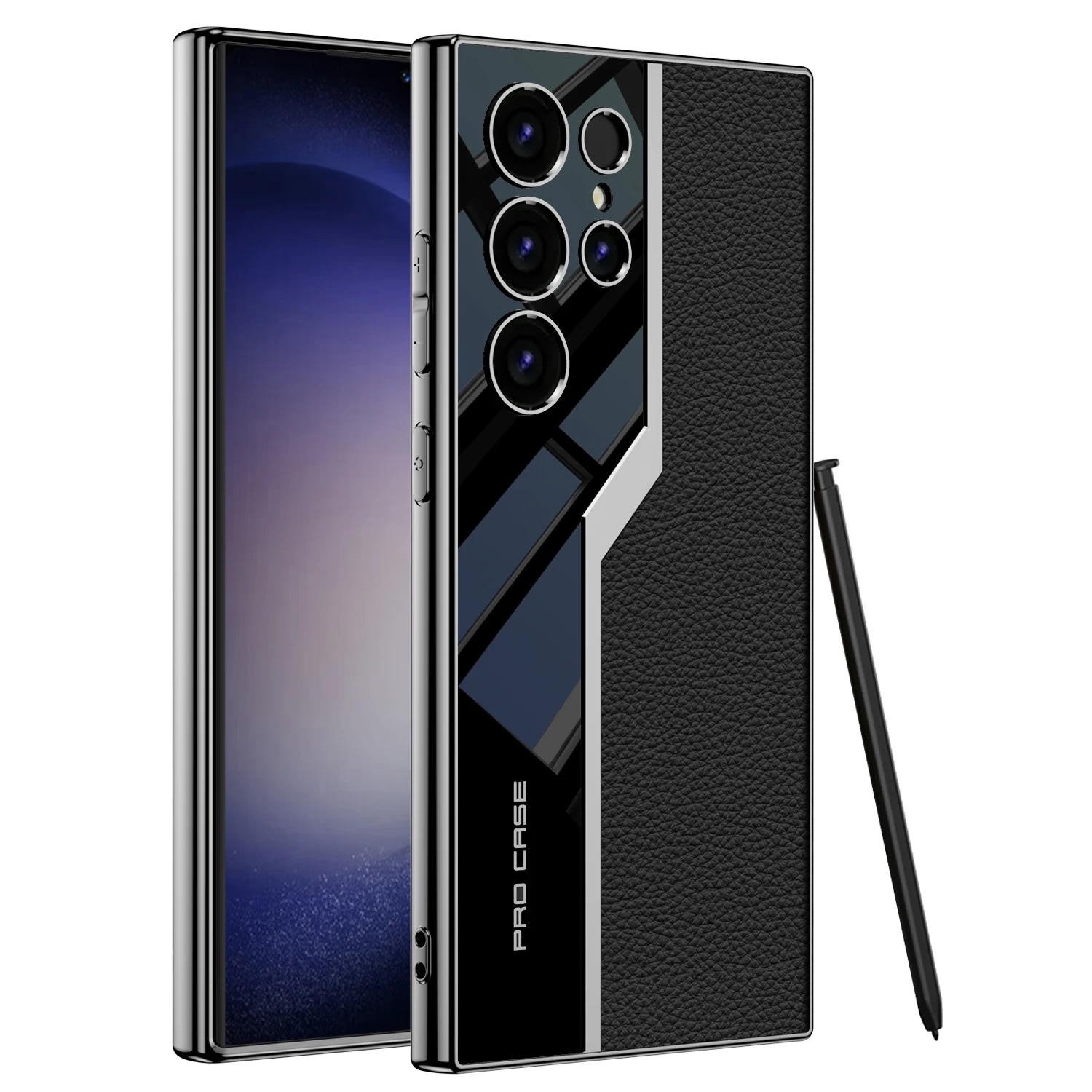 Ultra-Thin Supercar-Inspired Leather Phone Case with Plating Finish