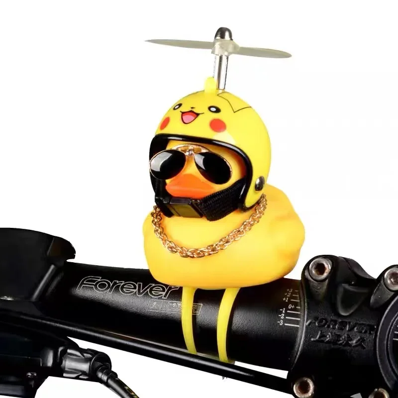 Car Decoration Accessories Bike Duck Bicycle Propeller Rubber Duck For Car Motorcycle