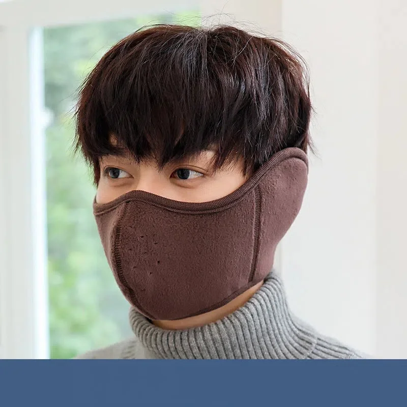 Warm Earmuffs Fur Earmuffs Winter Earmuffs Unisex Breathable Holes Mask Cold-Proof Thermal Mask Two-In-One Wrap Band Ear Warmer Outdoor Riding Ear Muff