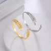 Olive Branch Leaf Double-Headed Leaf Open Bracelet for Women Men Fashion Gold Silver Color Stainless Steel Bangles Jewelry Gift 3