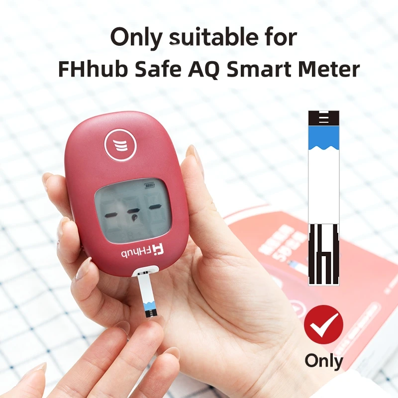 Blood Glucose Meter FHhub Safe AQ with Test Strips Lancets Diabetes Monitor