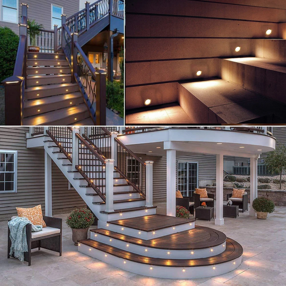 Garden Decoration Lamps LED Deck Light 10/16PCS Outdoor Waterproof DC12V for Courtyard Garden Step Stairs