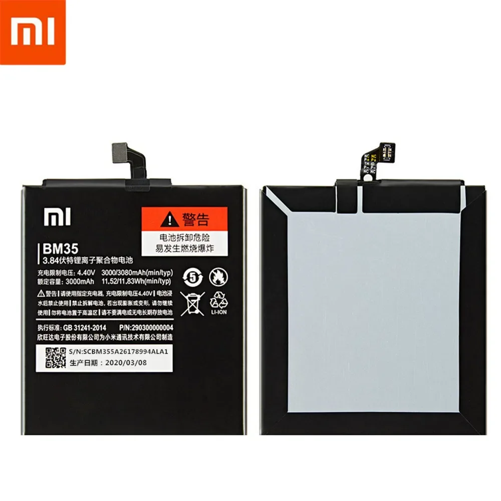 2024 Years 100% New Replacement Battery For Xiaomi Mi4C Mi 4C Mobile Phone For Xiaomi Mi4C Battery BM35 3080mAh Fast Shipping